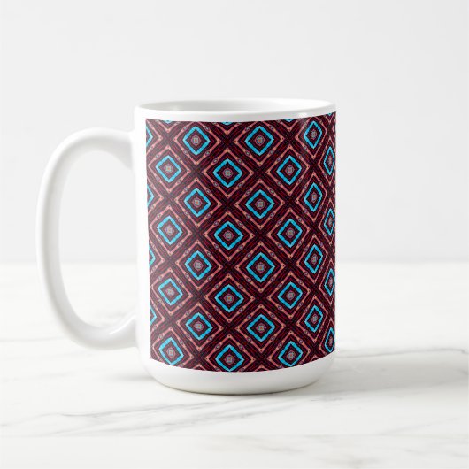 Rood Met Blauwe Diamant Koffiemok (Links)