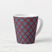 Rood Met Blauwe Diamant Latte Mok (Rechterhoek)