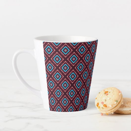 Rood Met Blauwe Diamant Latte Mok (In situ)