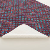 Rood Met Blauwe Diamanten Sherpa Deken (3/4)
