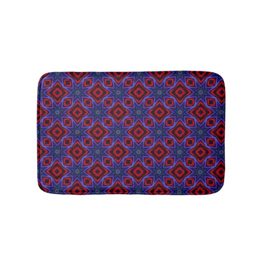 Rood Met Blauwe Sterren Badmat (Voorkant)