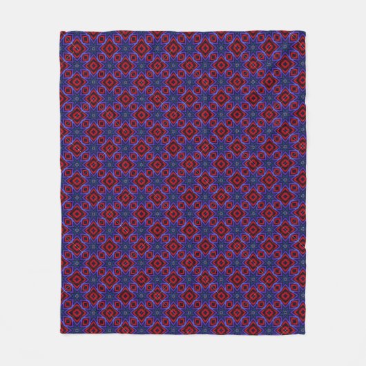 Rood Met Blauwe Sterren Fleece Deken (Voorkant)