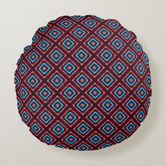 Rood Met Blauwe Sterren Rond Kussen (Voorkant)