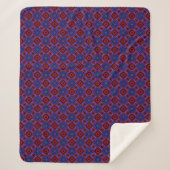 Rood Met Blauwe Sterren Sherpa Deken (Voorkant)