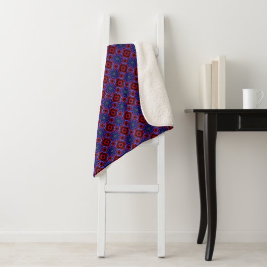 Rood Met Blauwe Sterren Sherpa Deken (In situ)