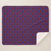 Rood Met Blauwe Sterren Sherpa Deken (Voorkant (horizontaal))