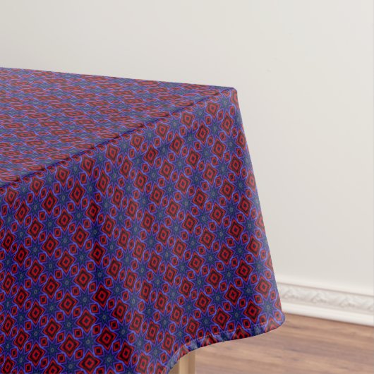 Rood Met Blauwe Sterren Tafelkleed (Voorbeeld)