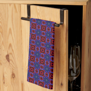 Rood Met Blauwe Sterren Theedoek