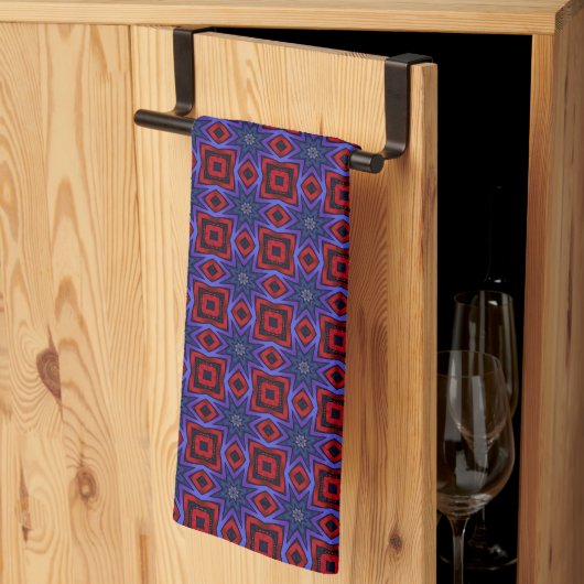 Rood Met Blauwe Sterren Theedoek (Derde Gevouwen)