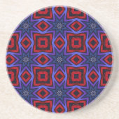 Rood Met Blauwe Sterren Zandsteen Onderzetter (Voorkant)