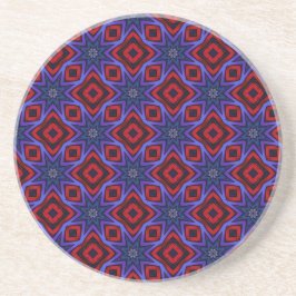 Rood Met Blauwe Sterren Zandsteen Onderzetter