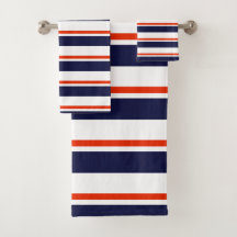 Rood met blauwe strepen