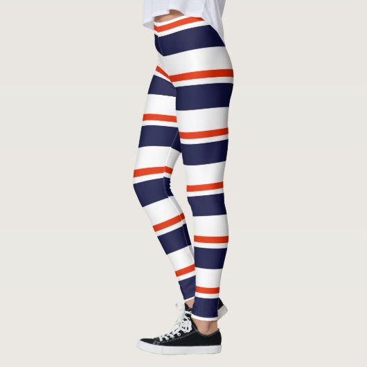 Rood met blauwe strepen leggings (Links)