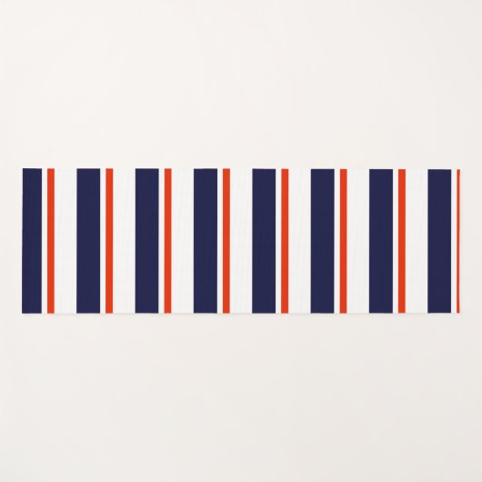 Rood met blauwe strepen yogamat (Voorkant (horizontaal))