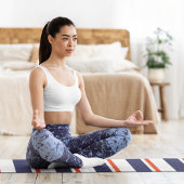 Rood met blauwe strepen yogamat