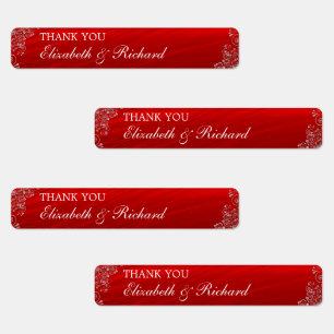 Rood met bruiloft labels
