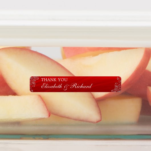 Rood met bruiloft labels (Aangebracht)