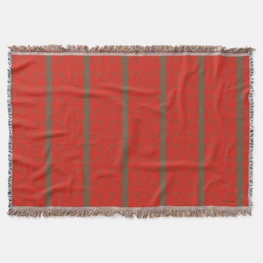 Rood met bruine chocolade strepen deken (Voorkant)