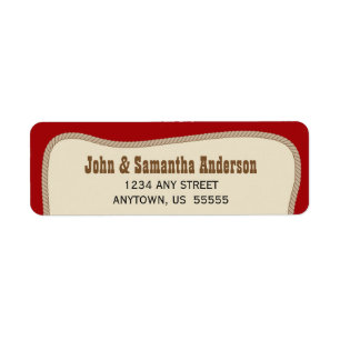 Rood met Bruine Touw Western Cowboy Etiket