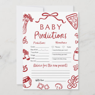 Rood met de hand getekend Italiaans pizza baby voo Kaart