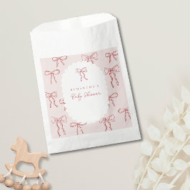 Rood met de hand getekende boho bogen roze baby sh bedankzakje
