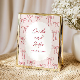 Rood met de hand getekende Boho Boogjes Roze Baby Poster