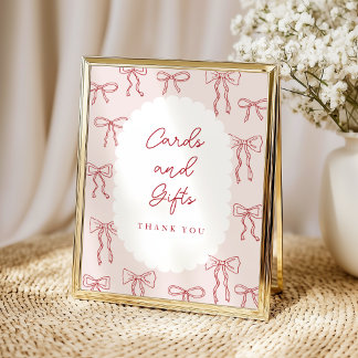 Rood met de hand getekende Boho Boogjes Roze Baby Poster