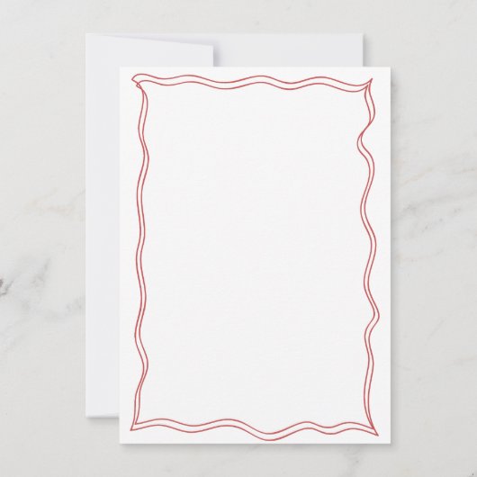 Rood met de hand getekende Italiaanse Pizza Wijn B Bedankkaart (Achterkant)