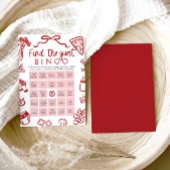 Rood met de hand getekende Raad de gast Bingo Baby Kaart