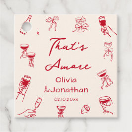 Rood met de hand getekende Thats Amore-feest Bedankjes Labels