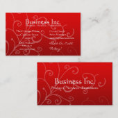 Rood met decoratieve wervelkolom visitekaartje (Voorkant / Achterkant)