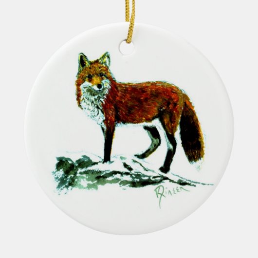 Rood met dubbele zijde keramisch ornament (Voorkant)