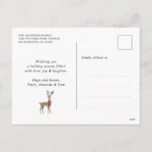 Rood met een rendiersterren feestdagenkaart (Achterkant)