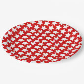 Rood met een White Stars Pattern Papieren Bordje (Gekanteld)