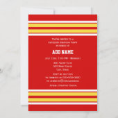 Rood met Geel Wit Strepen Team Jersey Kaart (Achterkant)