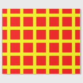 Rood met gele lijnen cadeaupapier (Vlak)