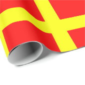 Rood met gele lijnen cadeaupapier (Rol Hoek)