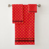 Rood met gele pokadots en rode strepen bad handdoek (Insitu)