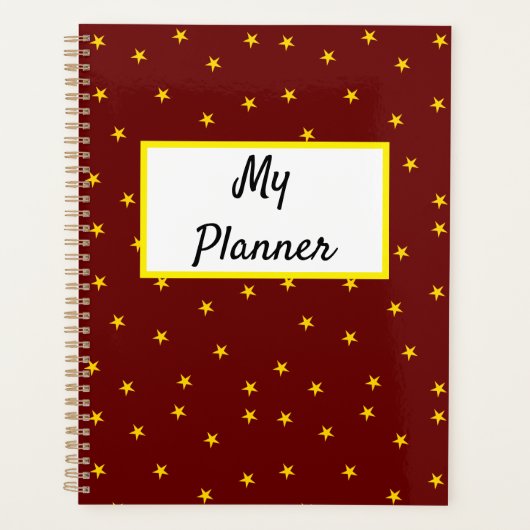 Rood met gele sterren planner (Voorkant)