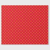 Rood met Gele Stippen Cadeaupapier (Vlak)