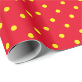 Rood met Gele Stippen Cadeaupapier (Rol Hoek)