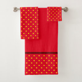 Rood Met Gele Stippen En Rode Strepen Bad T Handdoek