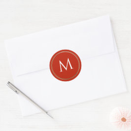 Rood met Gold Lijst Monogram Kleine Rondetiketten Ronde Sticker