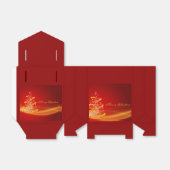 Rood met gouden kerstbomen bedankdoosjes (Uitgevouwen)