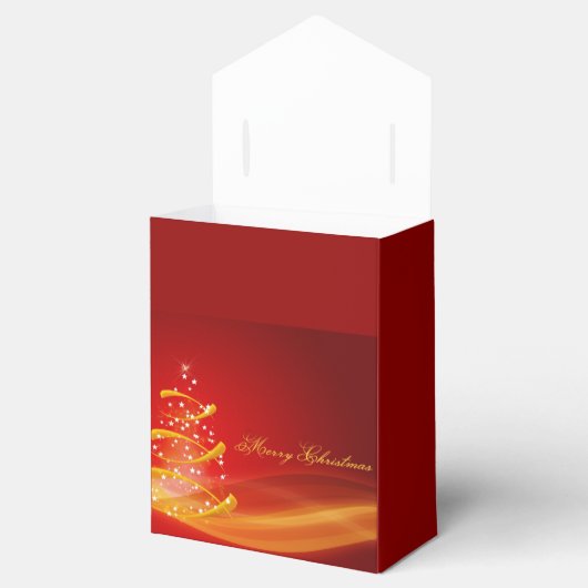 Rood met gouden kerstbomen bedankdoosjes (Geopend)