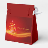 Rood met gouden kerstbomen bedankdoosjes (Achterkant)