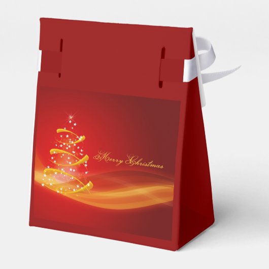 Rood met gouden kerstbomen bedankdoosjes (Achterkant)