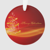 Rood met gouden kerstbomen ornament (voorkant)