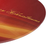 Rood met gouden kerstbomen snijplank (Hoek)