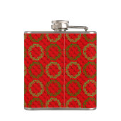 ROOD MET GOUDEN KERSTKRANSEN HEUPFLES (Achterkant)